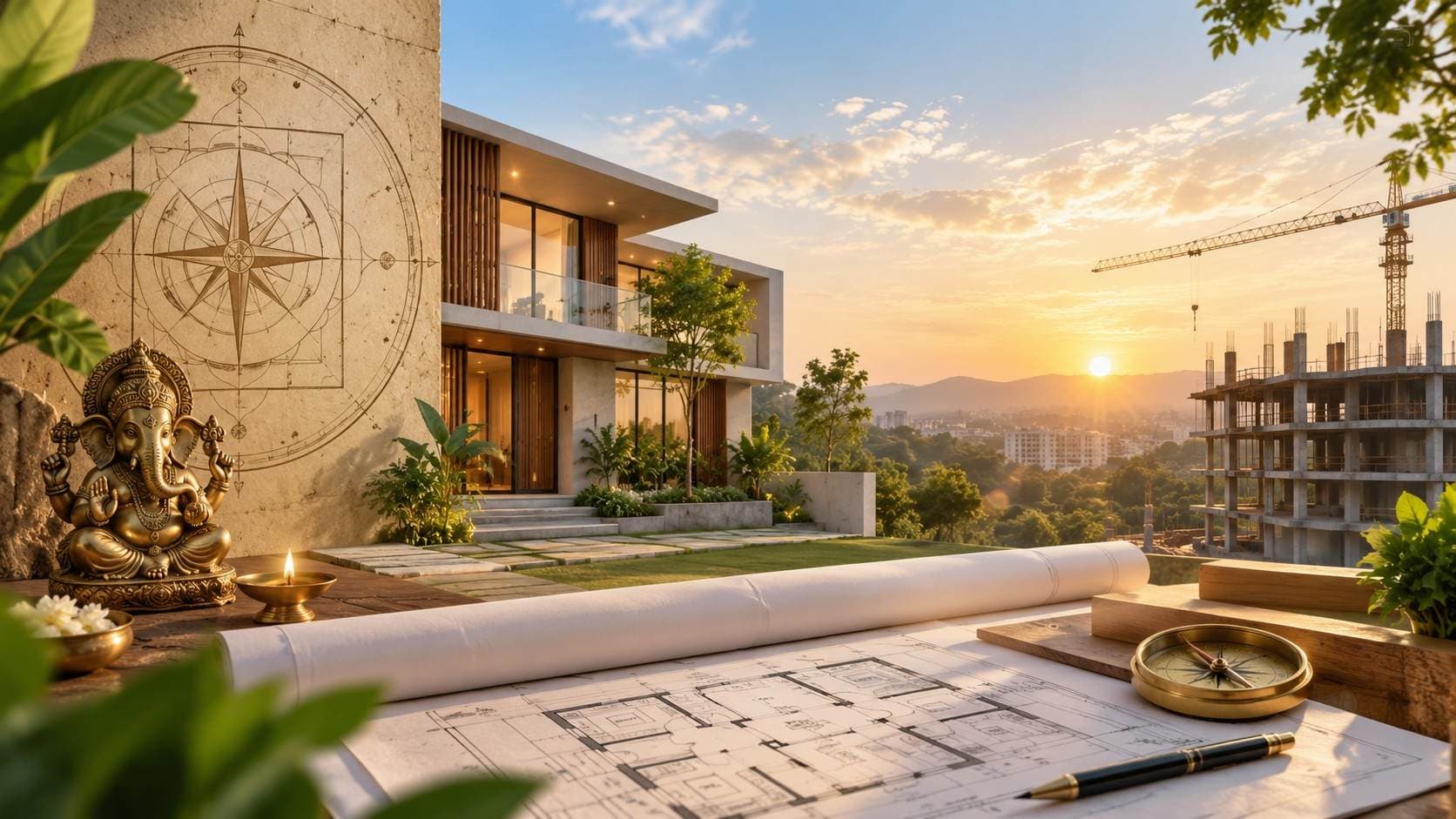 Vastu-compliant villa construction in Hyderabad
